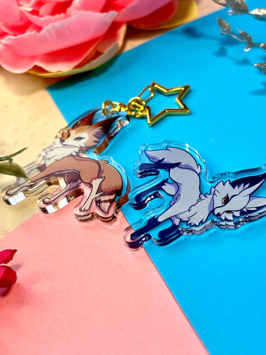 Seasonal Foxes Keychain Charms - Summer & Winter