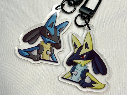 Lucario | 2" Double-sided Peeking Charm Series