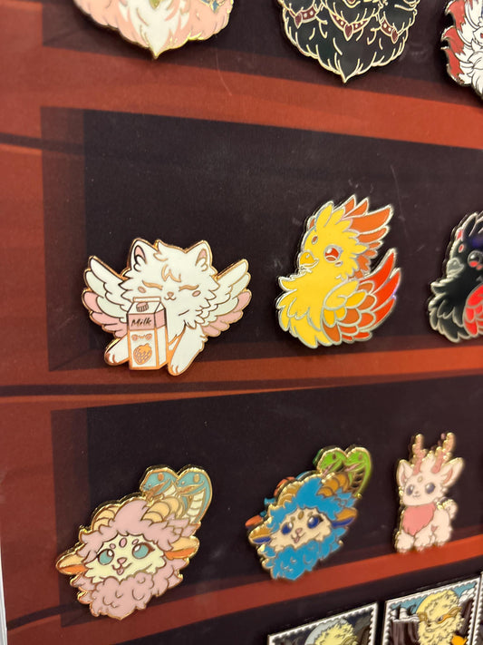Guardian of the Realms Hard Enamel Pins | Mythical Creatures like Cerberus, Phoenixes, Kirins, Chineras, and Gryphons. Greek Mythology