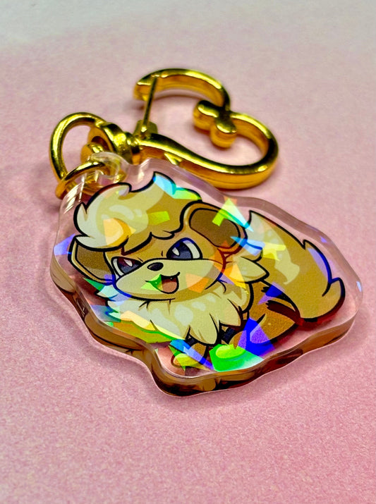 Fluffy Fire Dog Keychain Charm | Fanart