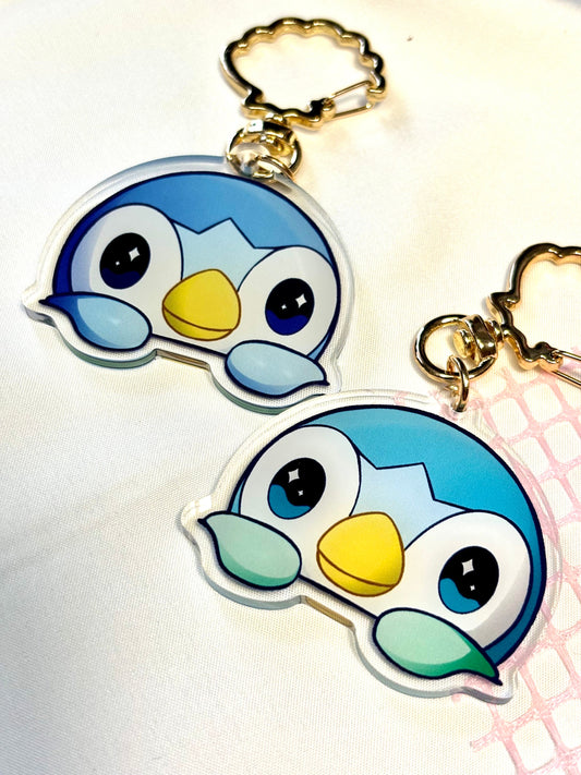 Water Starter Acrylic Keychain: Peeking Shiny Video Game Charm