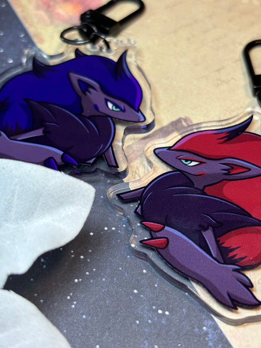 Shiny Peeking Double-sided Werewolf Fanart Acrylic Keychain Charm