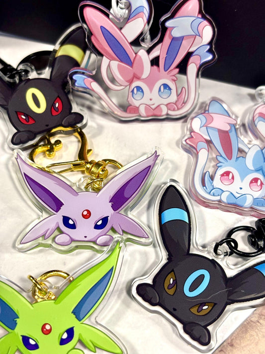 Vee Fanart Acrylic Keychain | Shiny Double-Sided Eeveelution Charm