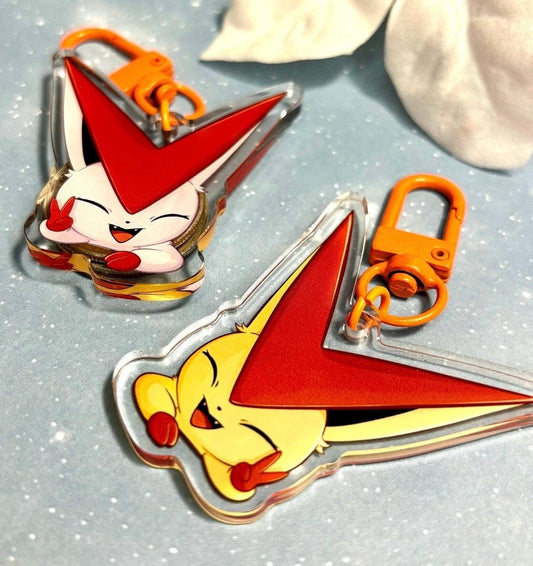 Victory Keychain | Double-Sided Shiny Acrylic Charm