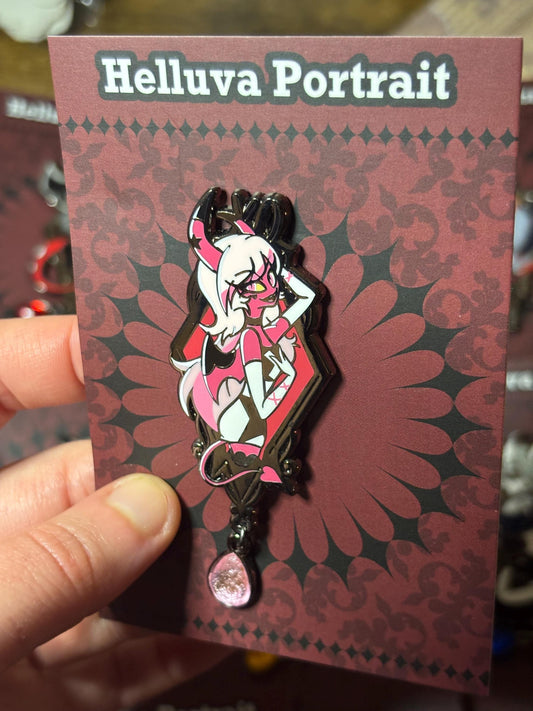 Verosika Portrait Enamel Pin | Helluva Boss Fanart