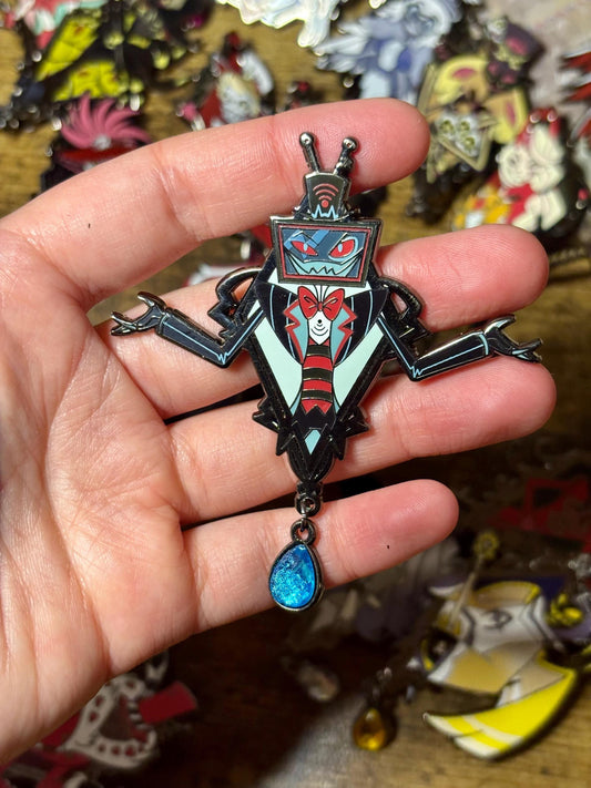 Vox Portrait Enamel Pin | Hazbin Hotel Fanart