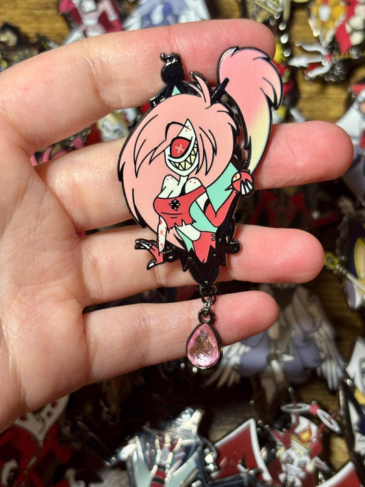Cherri Bomb Portrait Enamel Pin | Hazbin Hotel Fan-made Pin Set