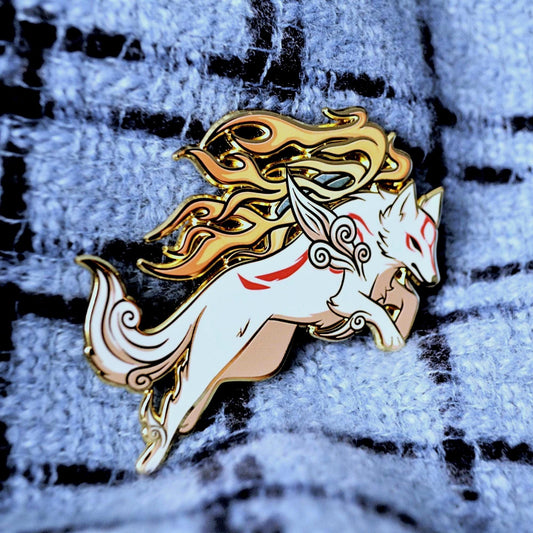 Amaterasu Hard Enamel Pin | 2.75” Okami Fanart