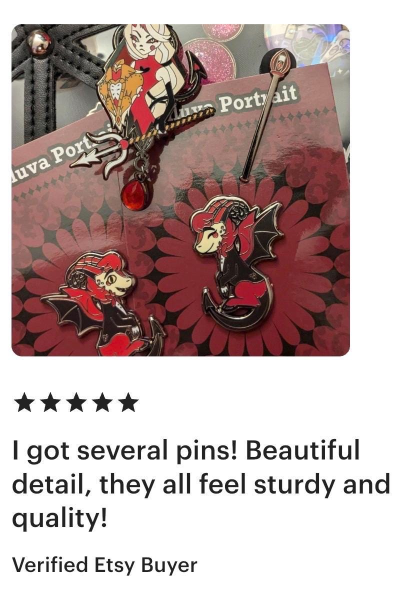 Hazbin Hotel Enamel Pins: Alastor, Sera, Vaggie, Fat Nuggets, Keekee