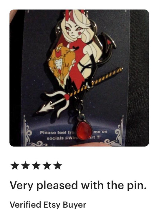 Demon Charlie Portrait Enamel Pin | Hazbin Hotel Fanart