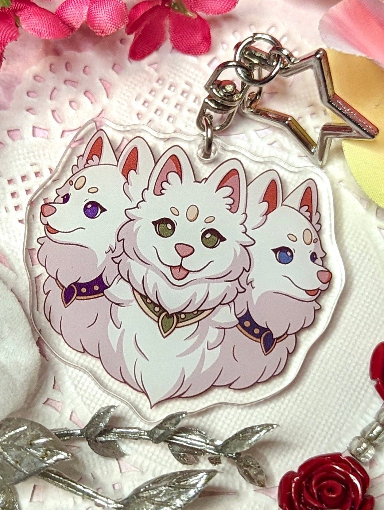 Cerberus Keychain Charm | Original Art Inspired by Greek Mythology