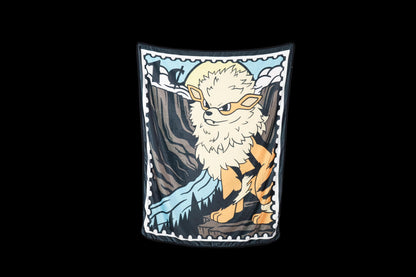 National Park Stamp Inspired Arcanine Plush Throw Blanket | 4’x5’