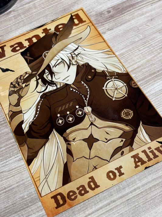 Boothill Wanted Poster Art Print | Honkai Star Rail Fanart (5x7 and 11x17 Inches) Wall Art Poster Print