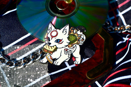 Sandwich Thief Chibiterasu Enamel Pin (2” Fan-made Hard Enamel)