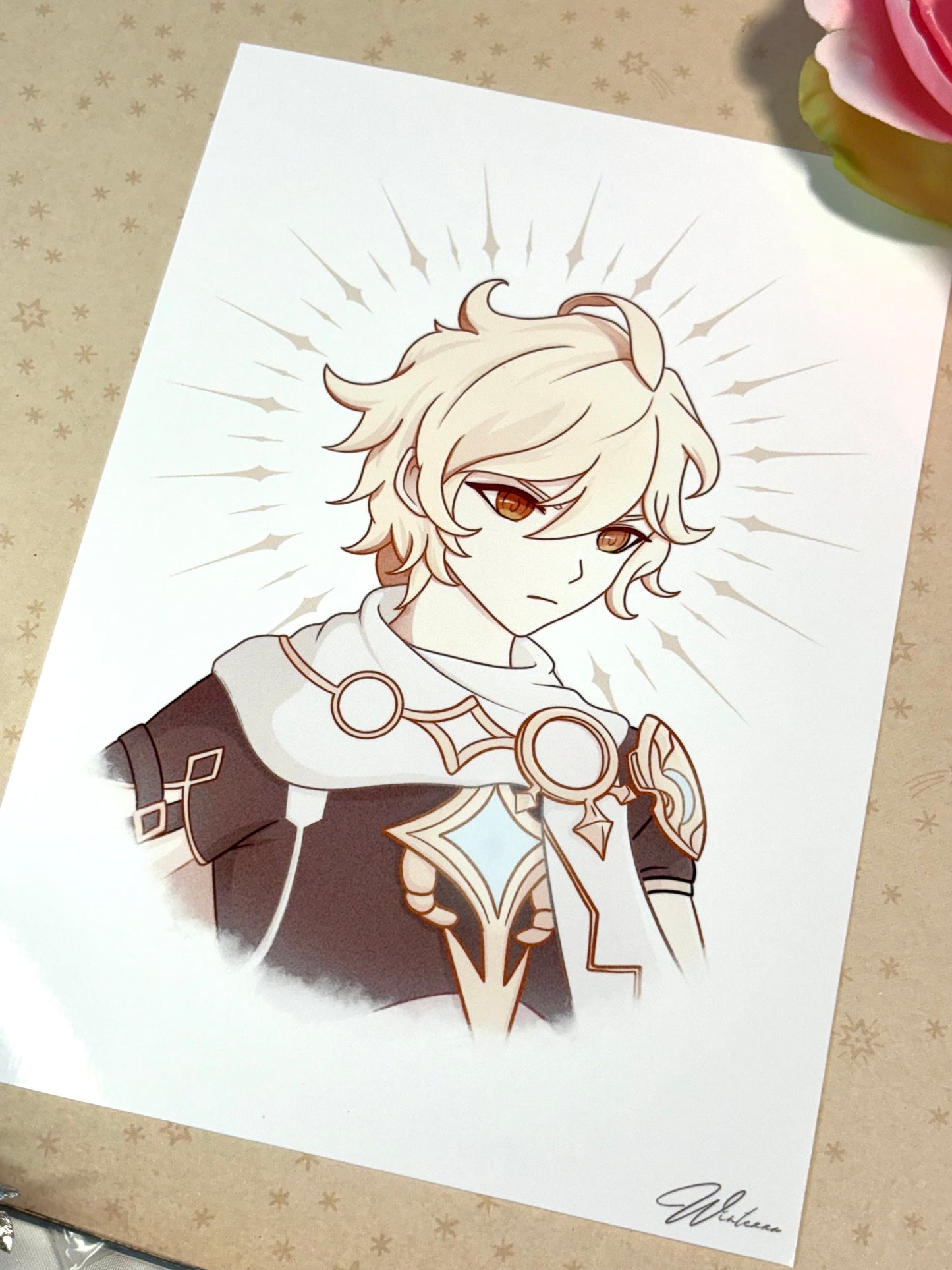 Aether Art Print | Genshin Impact Fanart (5x7 Inches)