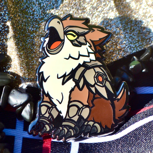Armored Owlbear Cub Hard Enamel Pin (1.75” - Original Art)