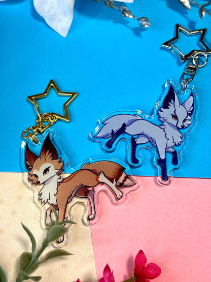 Seasonal Foxes Keychain Charms - Summer & Winter