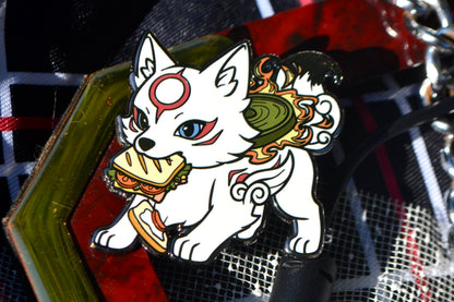 Sandwich Thief Chibiterasu Enamel Pin (2” Fan-made Hard Enamel)