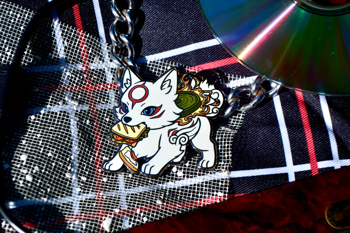 Sandwich Thief Chibiterasu Enamel Pin (2” Fan-made Hard Enamel)