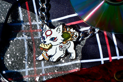 Sandwich Thief Chibiterasu Enamel Pin (2” Fan-made Hard Enamel)