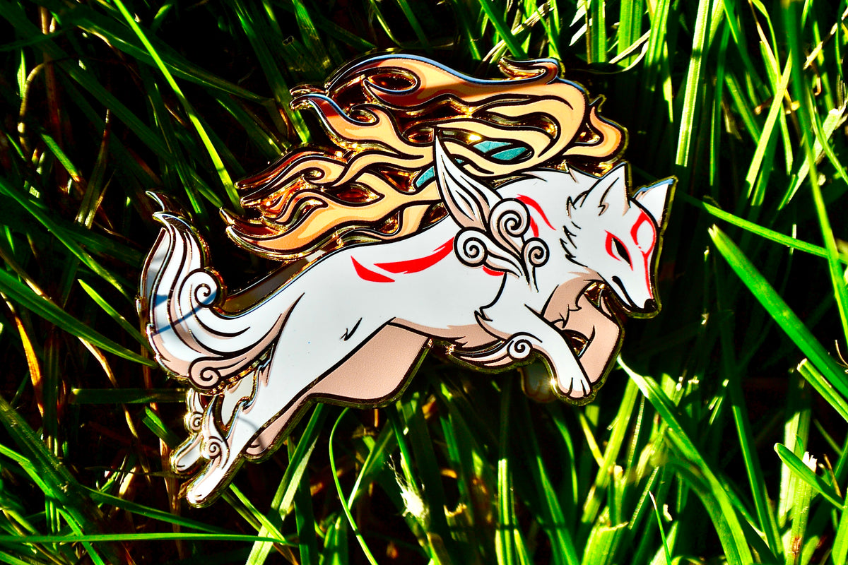 Amaterasu Hard Enamel Pin | 2.75” Okami Fanart