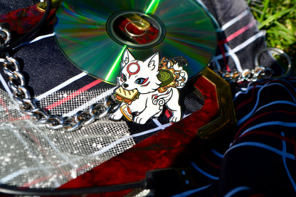 Sandwich Thief Chibiterasu Enamel Pin (2” Fan-made Hard Enamel)
