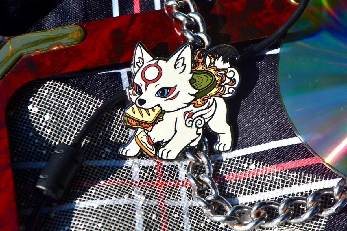 Sandwich Thief Chibiterasu Enamel Pin (2” Fan-made Hard Enamel)