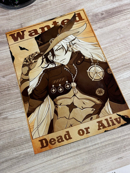 Boothill Wanted Poster Art Print | Honkai Star Rail Fanart (5x7 and 11x17 Inches) Wall Art Poster Print