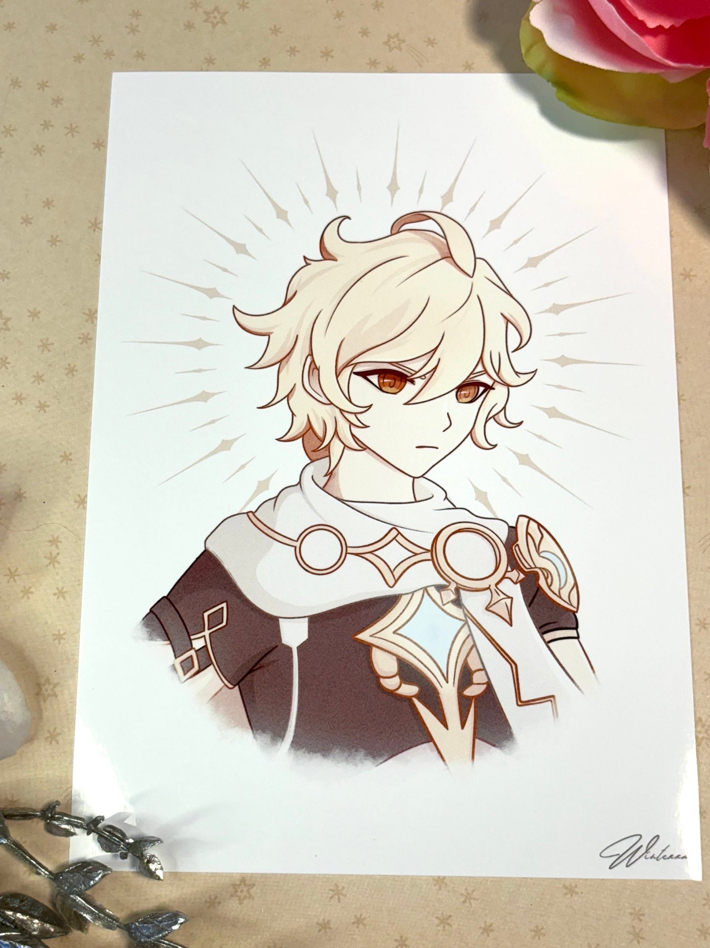 Aether Art Print | Genshin Impact Fanart (5x7 Inches)