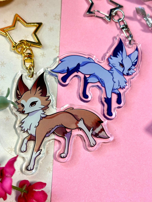 Seasonal Foxes Keychain Charms - Summer & Winter