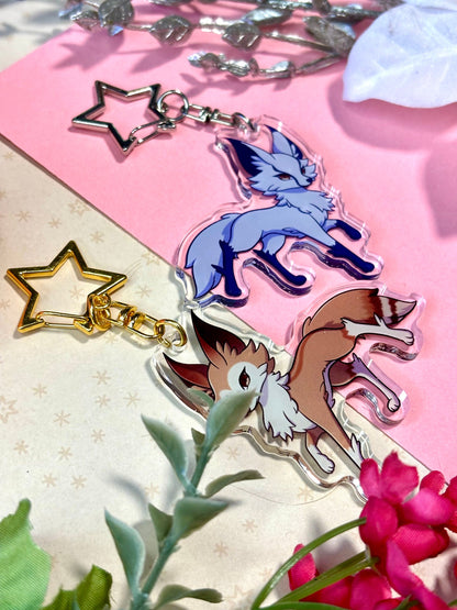 Seasonal Foxes Keychain Charms - Summer & Winter