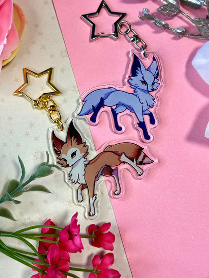 Seasonal Foxes Keychain Charms - Summer & Winter