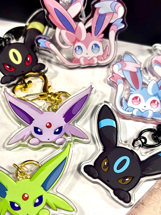 Eeveelutions | 2" Double-sided Peeking Charm Series