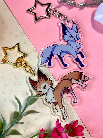 Seasonal Foxes Keychain Charms - Summer & Winter