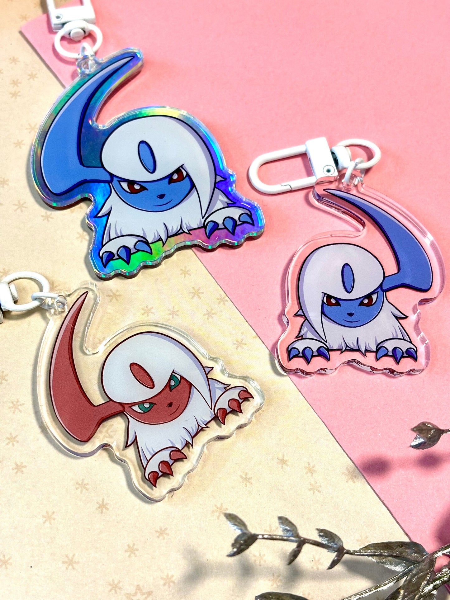 Double-sided Shiny Absol Keychain Charm | Fanart