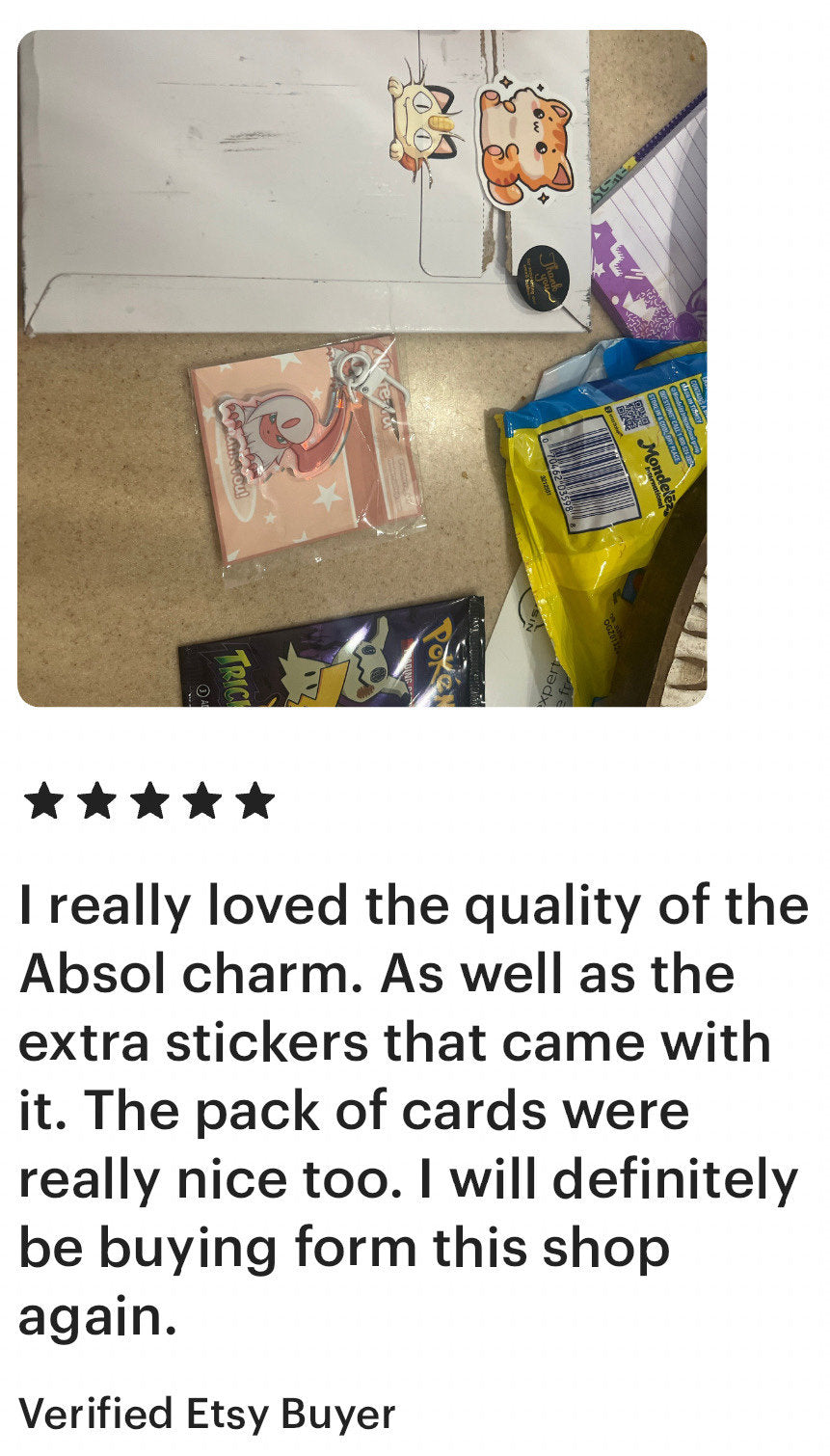 Double-sided Shiny Absol Keychain Charm | Fanart