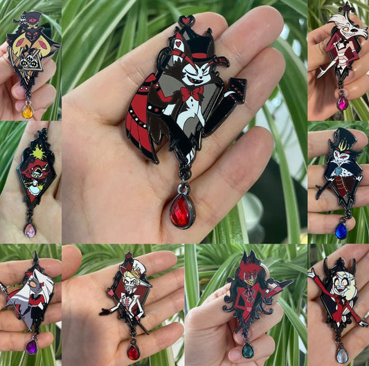 Hellaverse Enamel Pin Portraits | Hazbin Hotel Hard Enamel Pins
