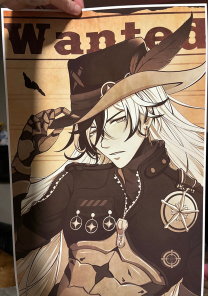Boothill Wanted Poster Art Print | Honkai Star Rail Fanart (5x7 and 11x17 Inches) Wall Art Poster Print