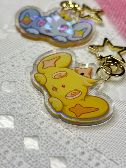 Peeking Charm | 2” Electric Lion Acrylic Keychain | Shiny Video Game Fanart