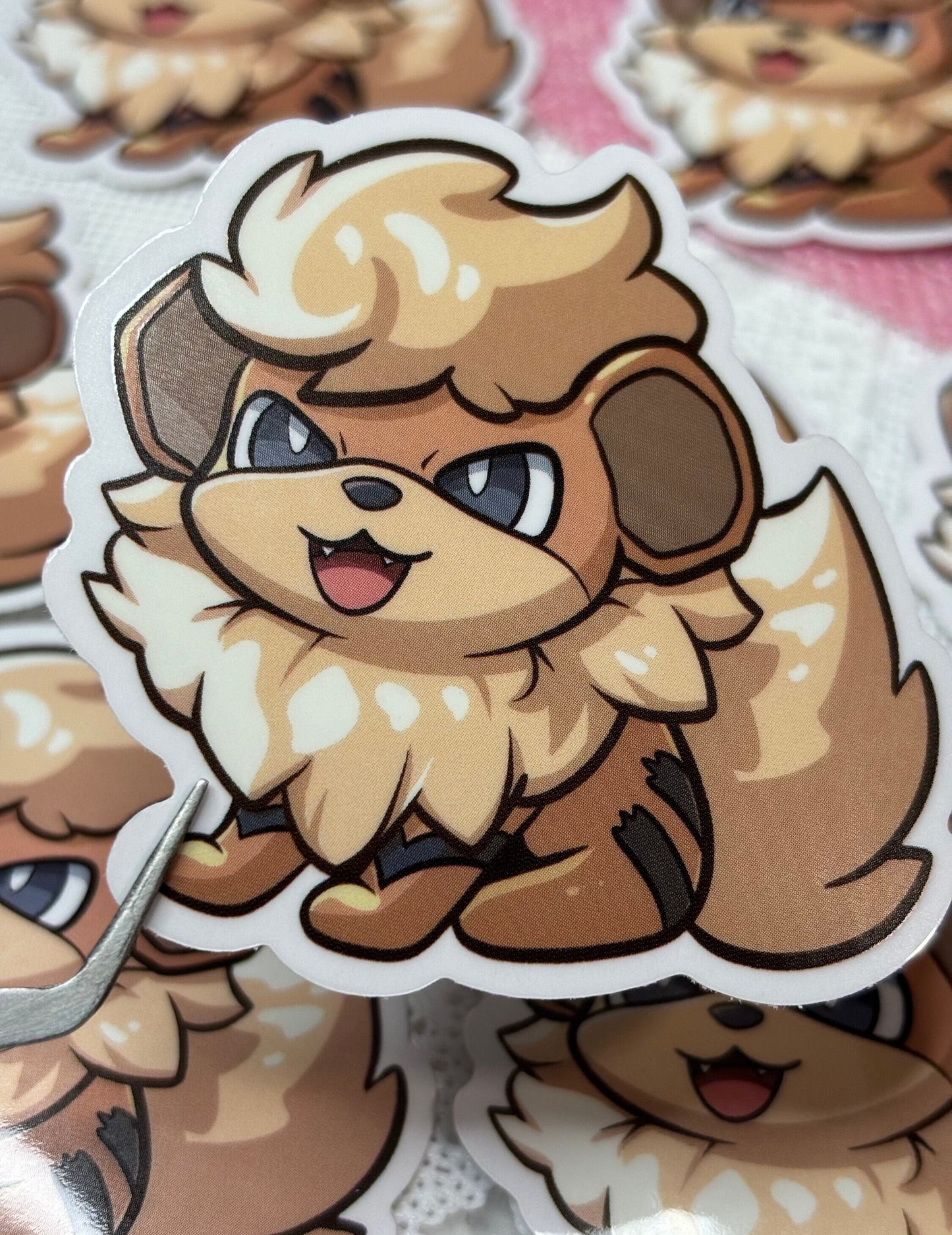 Fire Dog Fanart Sticker | 3" Vinyl Decal - Holo & Glitter Options