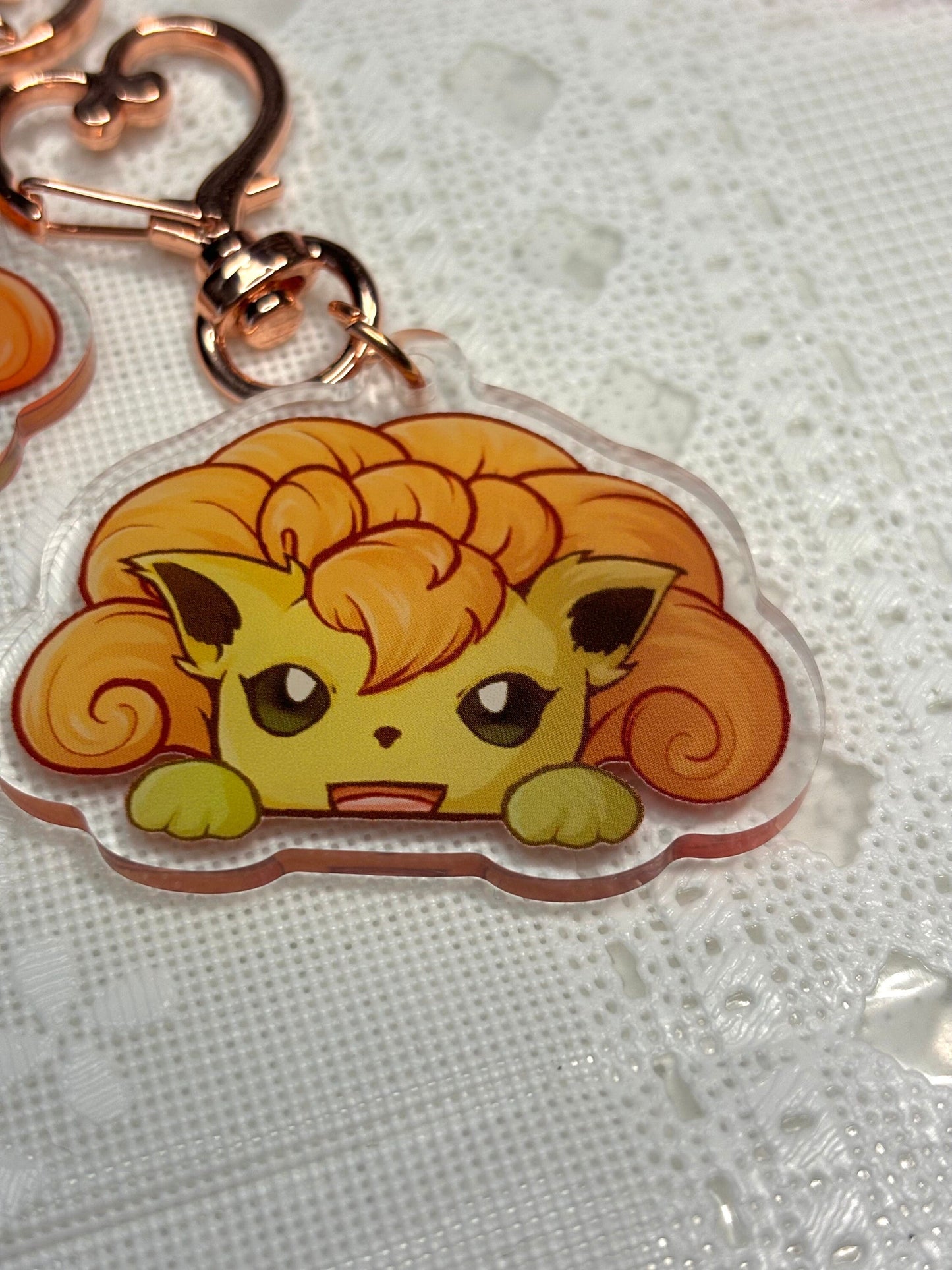 Shiny Double-sided Fox Keychain | 2” Fanart Charm for Bags, Keychains, Switch Cases, or Gifts