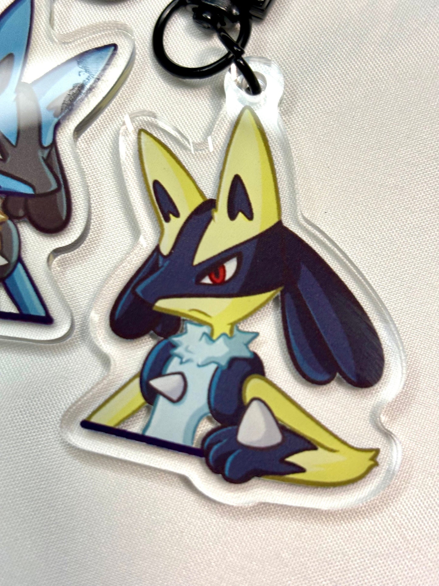 Shiny Double-sided Keychain | Peeking Fighting Dog Fanart