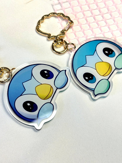 Water Starter Acrylic Keychain: Peeking Shiny Video Game Charm