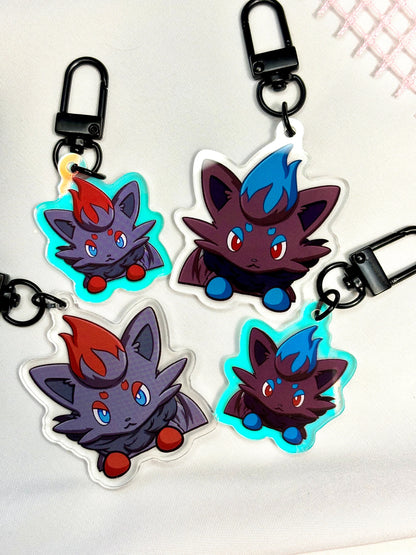 Peeking 2” Double-sided Shiny Shapeshifter Fanart Acrylic Keychain Charm