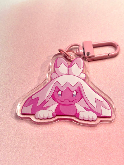 Peeking Charm | 2” Hammer Mon Fanart Acrylic Keychain Pink