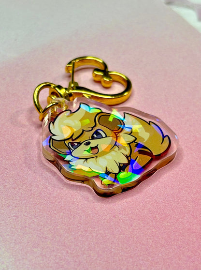 Fluffy Fire Dog Keychain Charm | Fanart