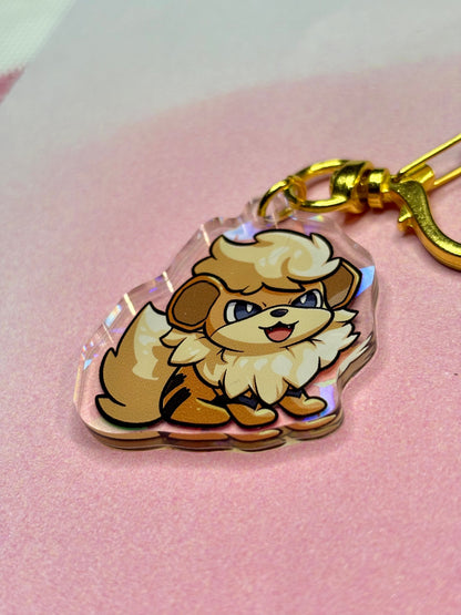 Fluffy Fire Dog Keychain Charm | Fanart