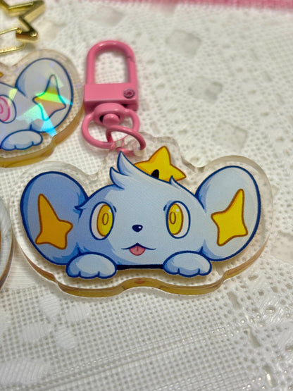 Peeking Charm | 2” Electric Lion Acrylic Keychain | Shiny Video Game Fanart