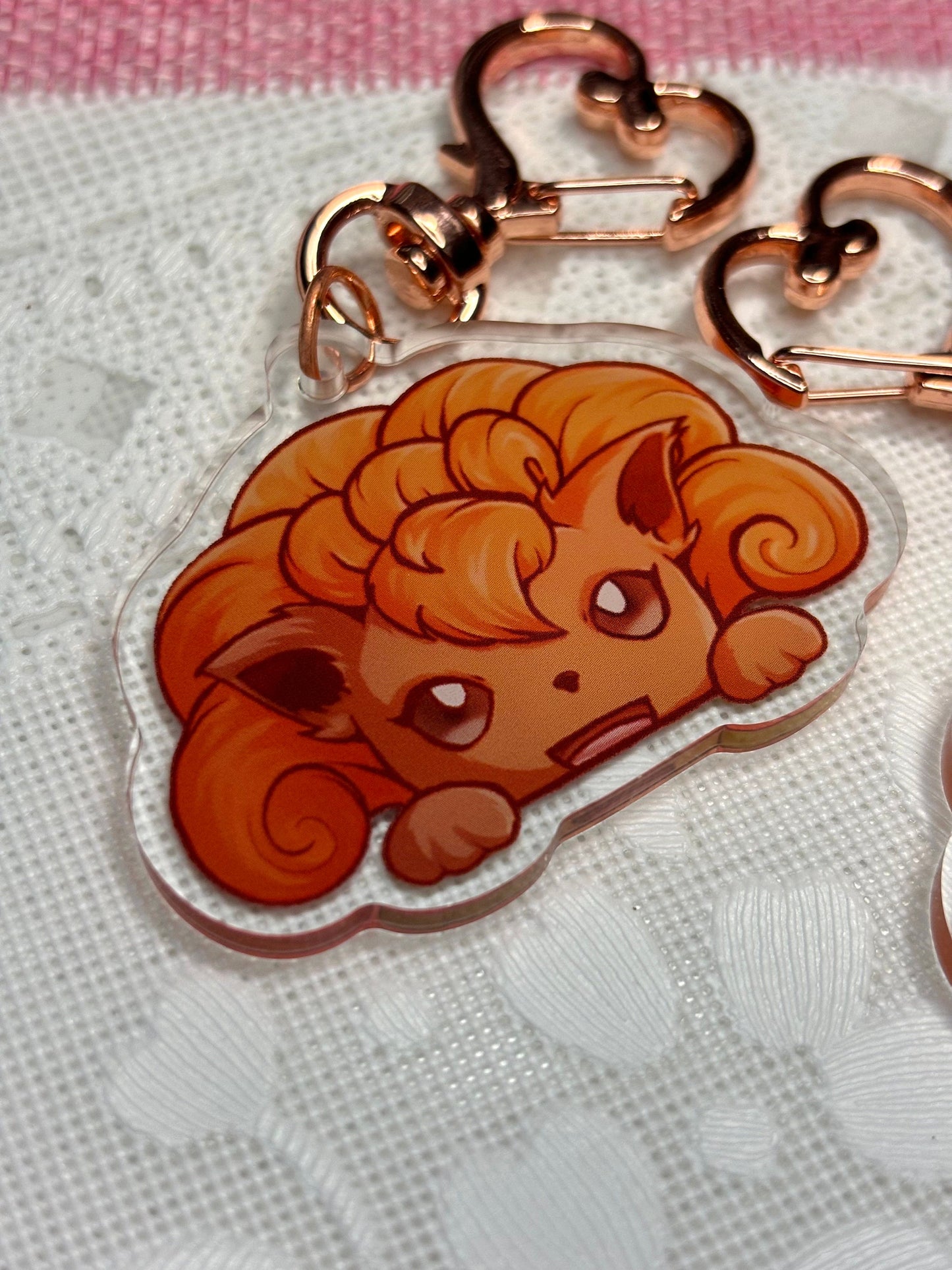 Shiny Double-sided Fox Keychain | 2” Fanart Charm for Bags, Keychains, Switch Cases, or Gifts