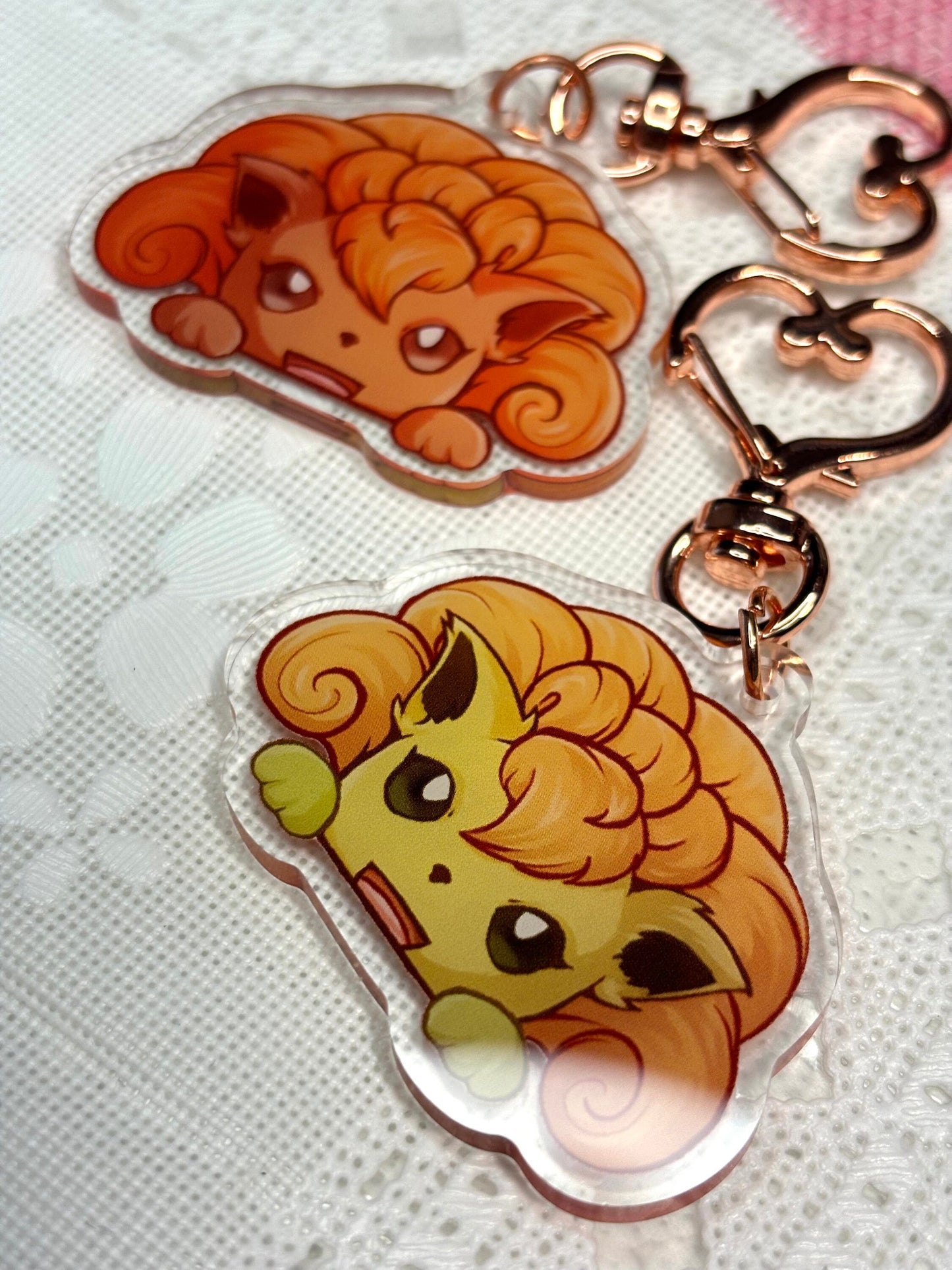 Shiny Double-sided Fox Keychain | 2” Fanart Charm for Bags, Keychains, Switch Cases, or Gifts